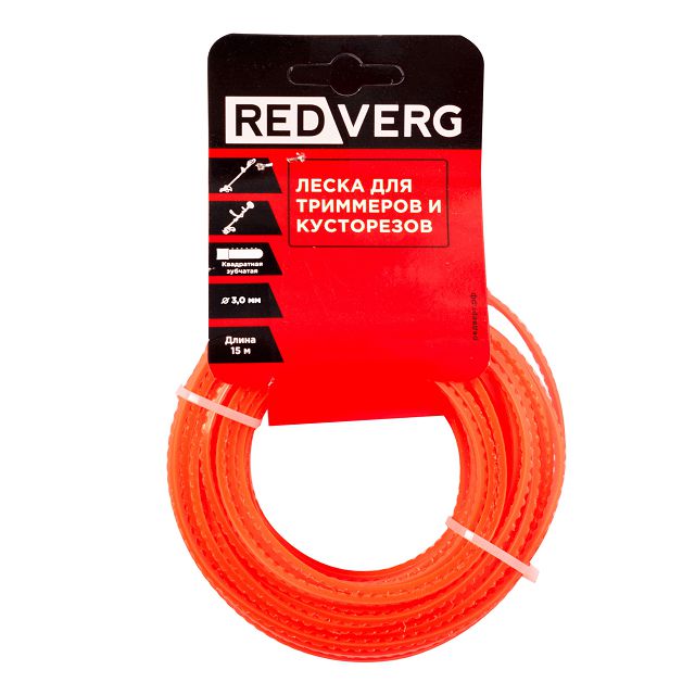 леска для триммера REDVERG 3,0 мм, квадратная зубчатая
