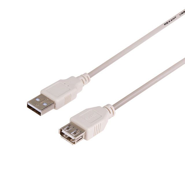 кабель USB-USB REXANT 18-1114 4А 1,8м серый