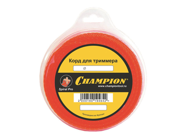 леска для триммера CHAMPION Twisted Square 2мм 15м витой квадрат