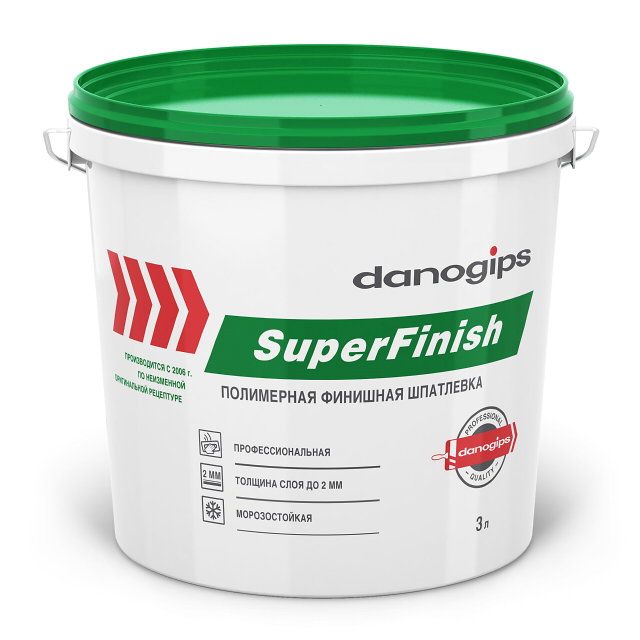 шпатлевка готовая DANOGIPS SuperFinish финишная 3л, арт.000010881 Нет марки