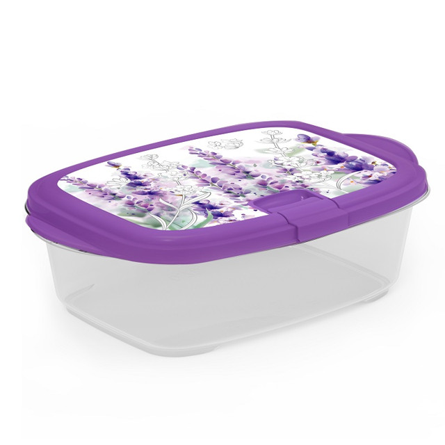контейнер продуктов ПОЛИМЕРБЫТ Lavender 0,7л 17х11х7,5см прямоугольный пластик