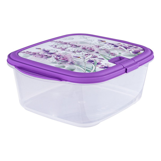контейнер продуктов ПОЛИМЕРБЫТ Lavender 1,5л 15х15х10см прямоугольный пластик