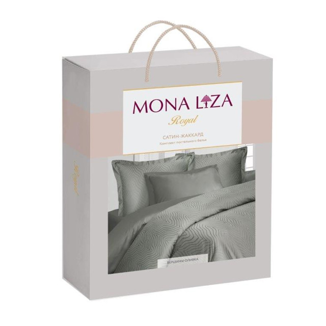 постельное белье дуэт MONA LIZA Королевский/Royal сатин-жаккард 4 нав.50х70 и 70х70см олива, арт.543
