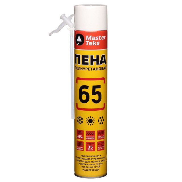 пена монтажная MASTERTEKS 65 всесезонная 750мл, арт.94128422 MASTERTEX