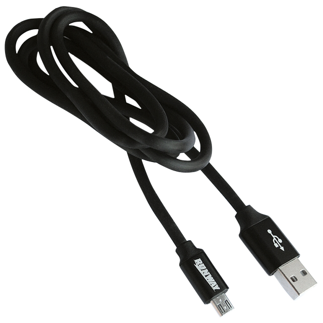 дата-кабель USB-micro USB 1м нейлон оплетка усиленный черный RUNWAY