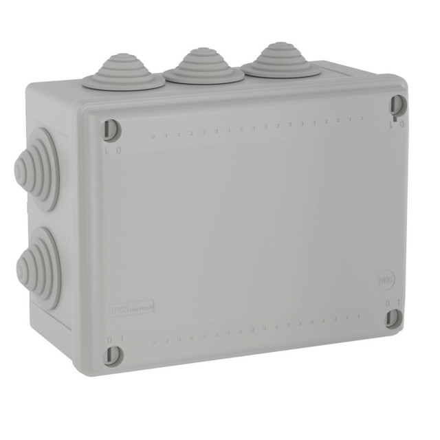 коробка разветвительная о/у IP55 150х110х70 10 вводов серый DKC