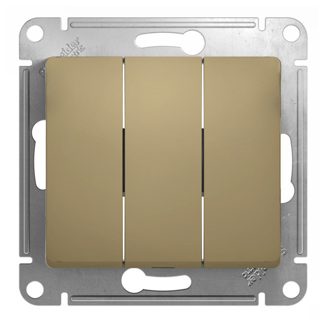 выключатель 3-клавишный SYSTEME ELECTRIC Glossa титан SCHNEIDER ELECTRIC