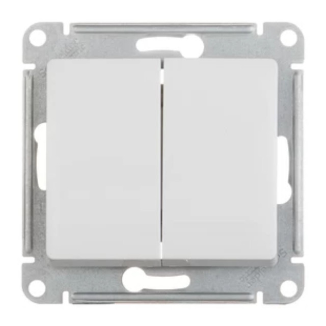 переключатель 2-клавишный SYSTEME ELECTRIC Glossa белый SCHNEIDER ELECTRIC