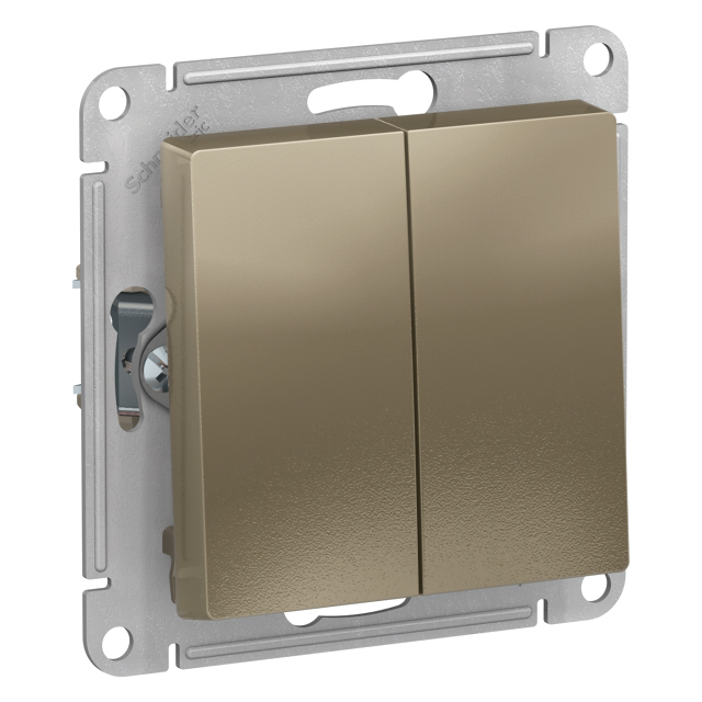 переключатель 2-клавишный Atlas Design шампань SCHNEIDER ELECTRIC