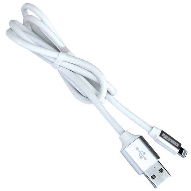 дата-кабель USB-Lightning 1м нейлон оплетка усиленный белый RUNWAY