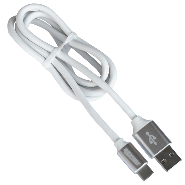 дата-кабель USB-Type C 1м нейлон оплетка усиленный белый RUNWAY