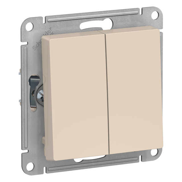 переключатель 2-клавишный SYSTEME ELECTRIC Atlas Design 10А бежевый SCHNEIDER ELECTRIC