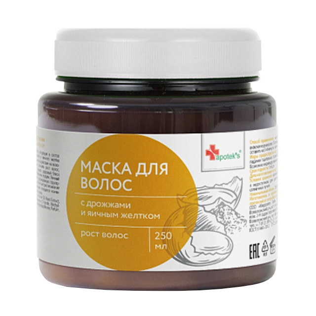 маска для волос APOTEK`S c дрожжами и яичным желтком 250мл APOTEK'S