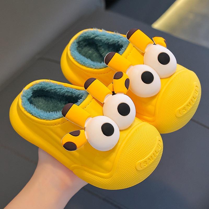 Детские хлопковые тапочки зимние для дома с плюшевой подошвой 24/25 beige Gtime Shoes