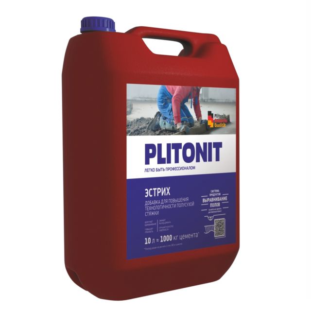добавка водоредуцирующая PLITONIT Эстрих 10л ПЛИТОНИТ