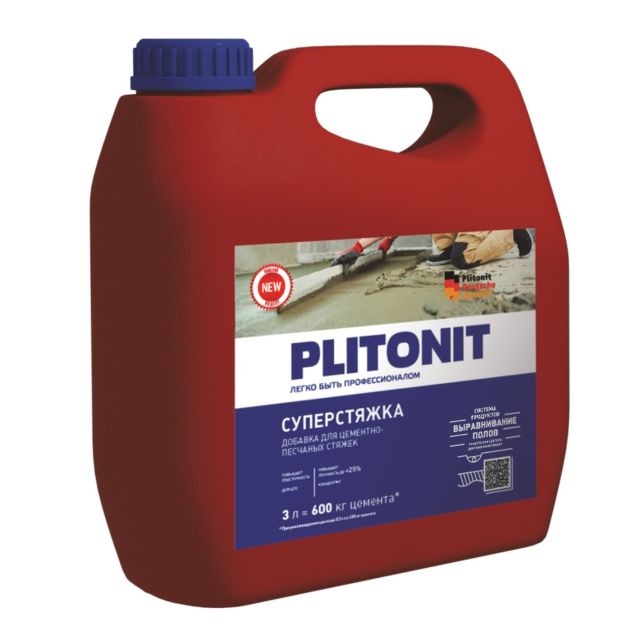 добавка водоредуцирующая PLITONIT СуперСтяжка 3л ПЛИТОНИТ