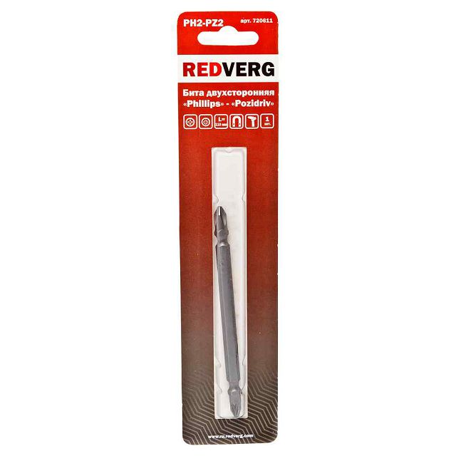 бита REDVERG PH2-PZ2 двухсторонняя 110мм