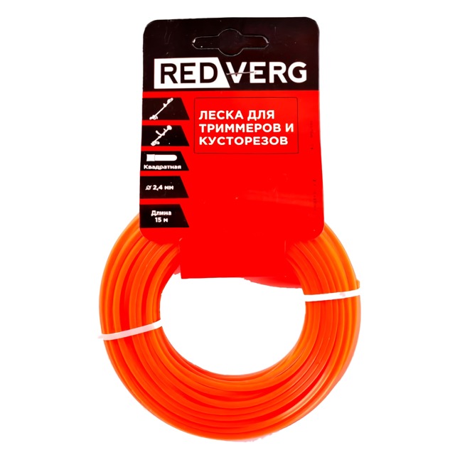 леска для триммера REDVERG 2,4мм 15м квадрат
