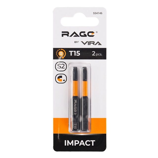 бита RAGE by VIRA TORX T15 50мм 2шт