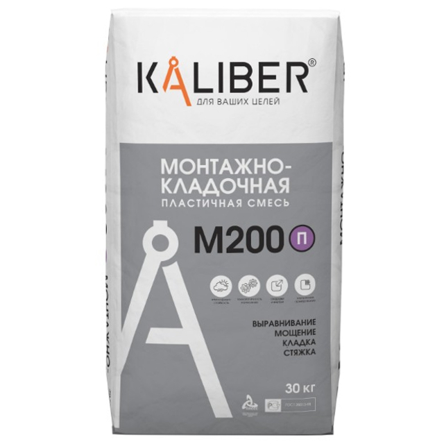cмесь монтажно-кладочная Kaliber М-200 П  пластичная 30 кг DAUER