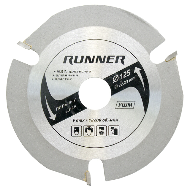 диск пильный RUNNER по дереву для УШМ 125мм 3 зуба