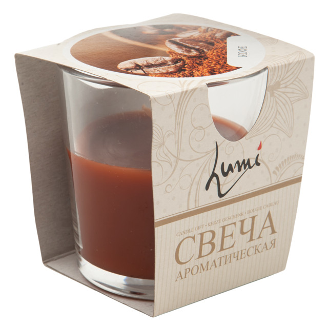 свеча в стакане Lumi Кофе 8х8см 16ч/г ароматизированная Нет марки