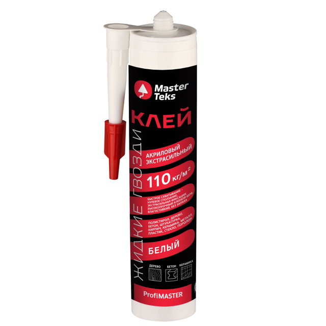 клей акриловый MASTERTEKS экстрасильный 430г белый, арт.9781737