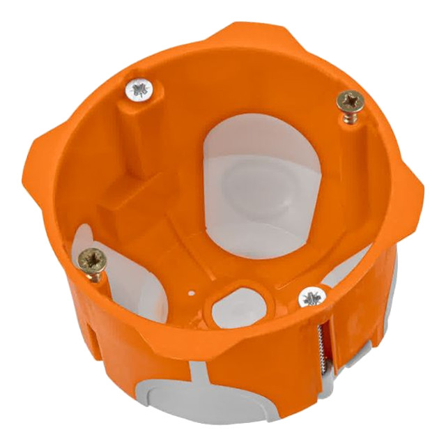 коробка установочная TDM D68х50 мм 2-х компон саморезы пл.лапки IP30 оранжевый TDM ELECTRIC