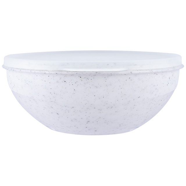 миска ПОЛИМЕРБЫТ Granite 1л 15,5см с крышкой пластик белый