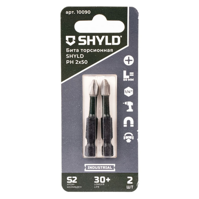 бита SHYLD PH2 50мм магнитная 2шт