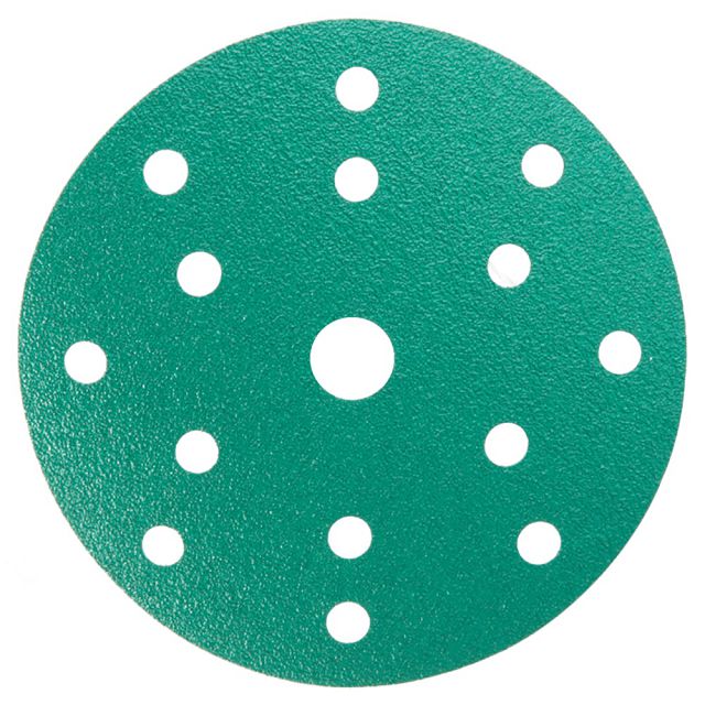 круг шлифовальный ABRAFORCE Green Film на плёночной основе 150мм Р240 15 отв 5 шт