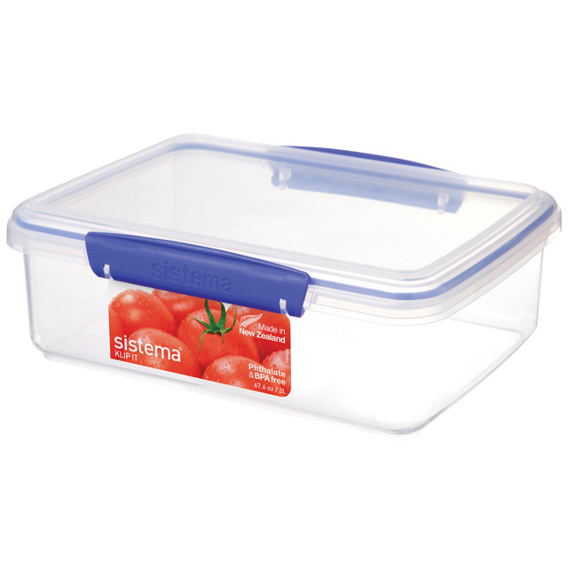 контейнер для продуктов SISTEMA Klip It 2л 23,5х17х8см 2 замка прямоугольный пластик Нет марки