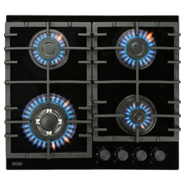 поверхность газовая DELONGHI Grazia 6GW NB 58см 4 конфорки чугун черный
