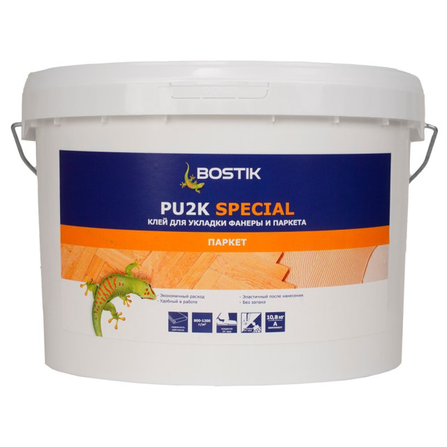 клей для паркета BOSTIK PU2K Special полиуретановый двухкомпонентный 12кг, арт.50024515