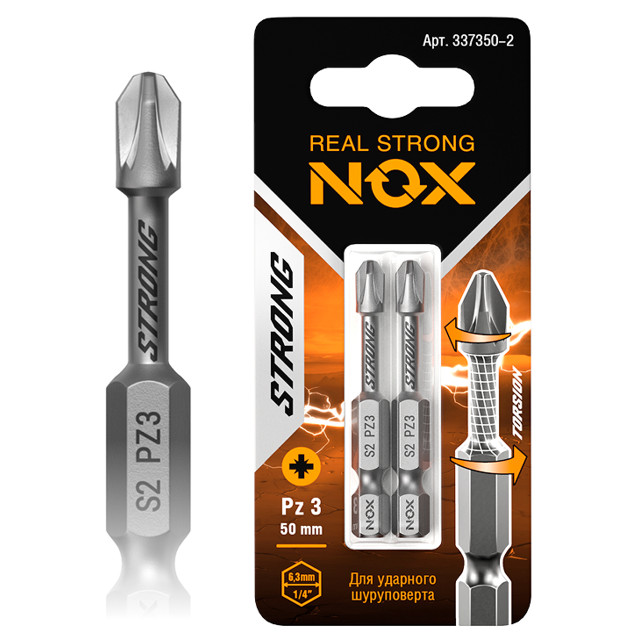 бита NOX PZ3 50мм торсионная 2шт