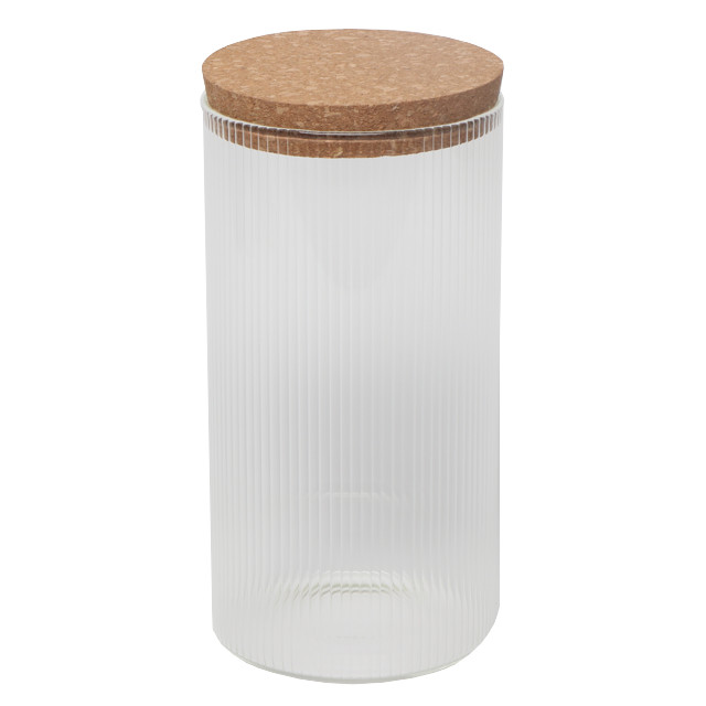 банка для продуктов TODELIA Simplicity 1,3л круглая стекло, пробка, силикон