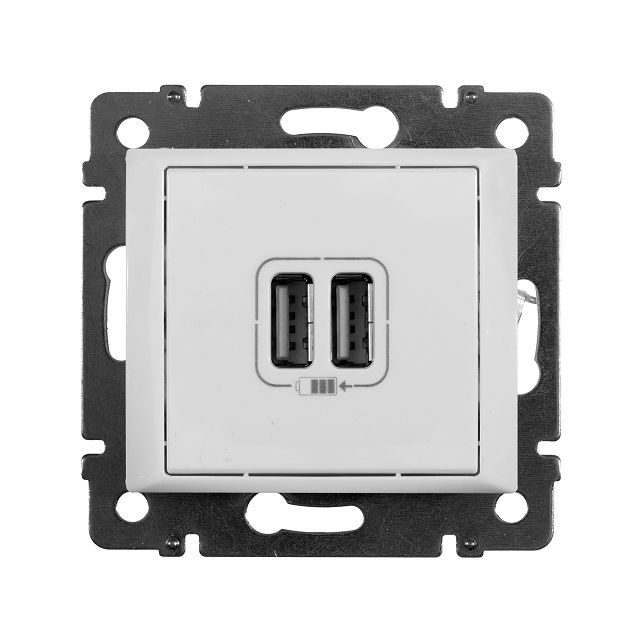 розетка USB встраиваемая LEGRAND Valena без заземления белая
