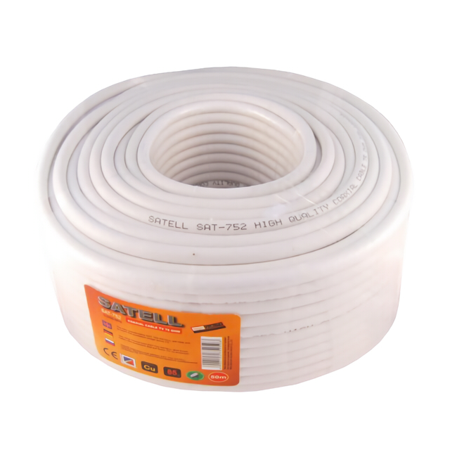 кабель коаксиальный ТВ GODIGITAL SAT-752 1,02 CU/CCA/CCA64 75 Ом white 20м