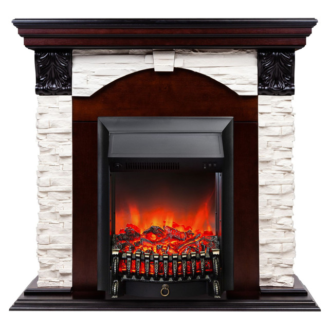 каминокомплект REALFLAME Dublin Lux (очаг FOBOS) бежевый, коричневый