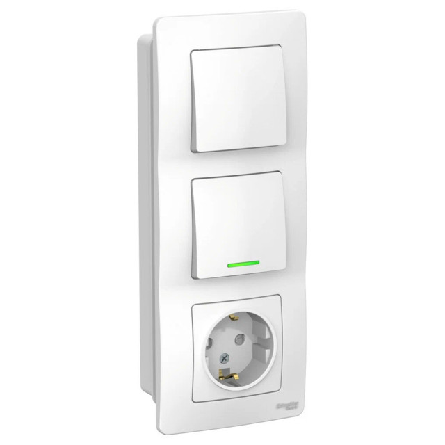 блок SYSTEME ELECTRIC BLANCA выключатель 1-клавишный с индикацией / 1-клавишный выключатель /розет SCHNEIDER ELECTRIC