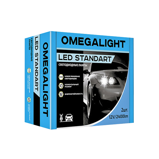 комплект ламп LED Omegalight Standart H7 12В 18Вт 2шт Нет марки