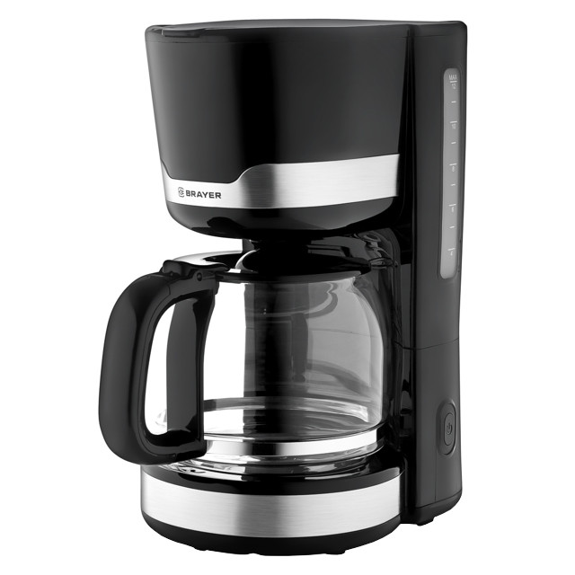 кофеварка капельная BRAYER BR1120 1000Вт 1,5л черный/серебристый