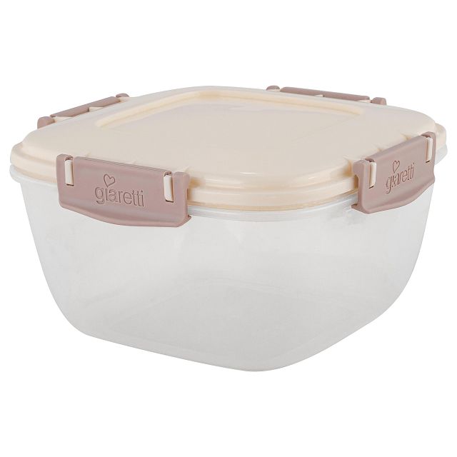 контейнер для продуктов SUGAR&SPICE 0,9л 16,5х16,5х7см квадратный пластик бежевый Не указана