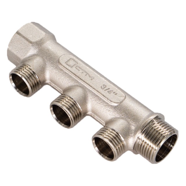 коллектор 3 выхода CTM  3/4" х 1/2" НР латунь СТМ
