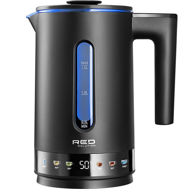 чайник RED SOLUTION G1300D 1500Вт 1,5л  металл/стекло черный