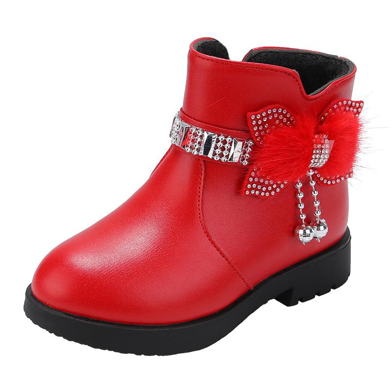 Детские зимние ботиночки средней длины для девочек 21 красный Gtime Shoes