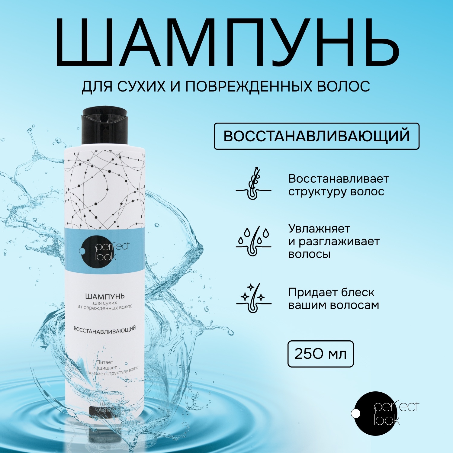 Перфект Лук шампунь для сухих и поврежденных волос восстанавливающий 250мл Матбеа Косметикс ООО 121770