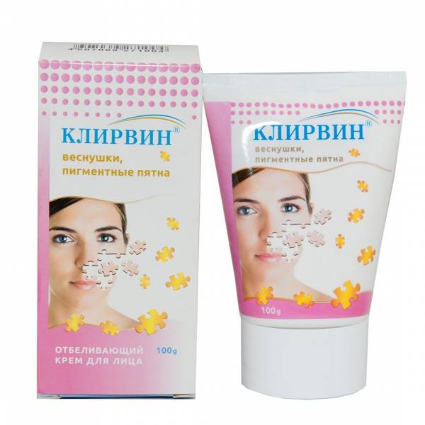 Клирвин крем для лица отбеливающ  веснушки 100г Корвет фарма 4477761