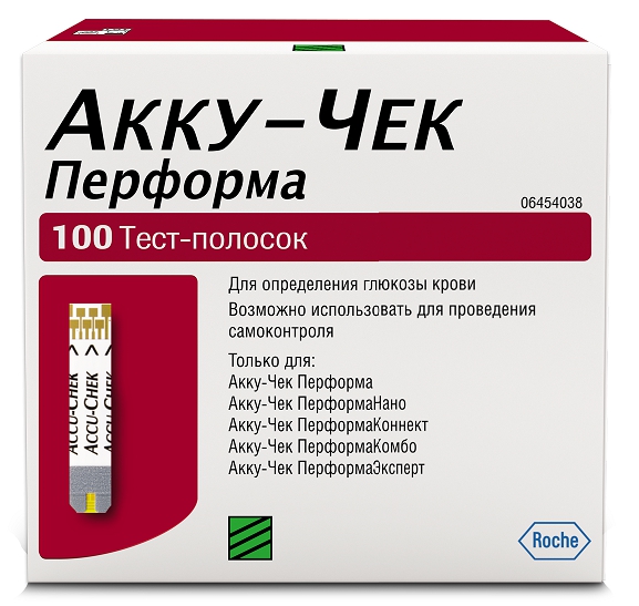 Акку-Чек тест-полоски для глюкометра Перформа №100 Roche (диагностика) 102507