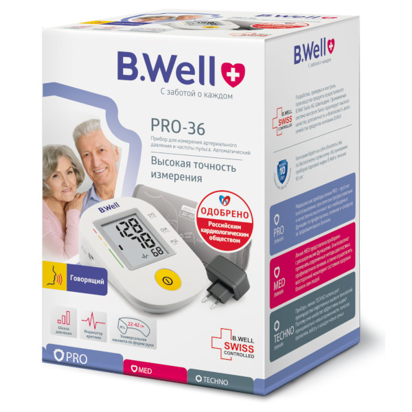 Б.Велл тонометр ПРО-36 автомат говорящий B.Well 4978009